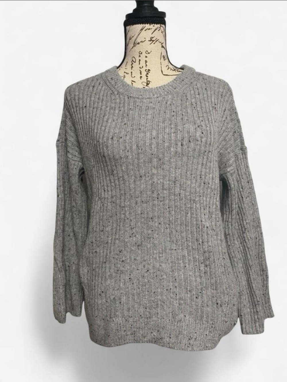 Michael Kors Heather Gray Ribbed Crewneck Sweater